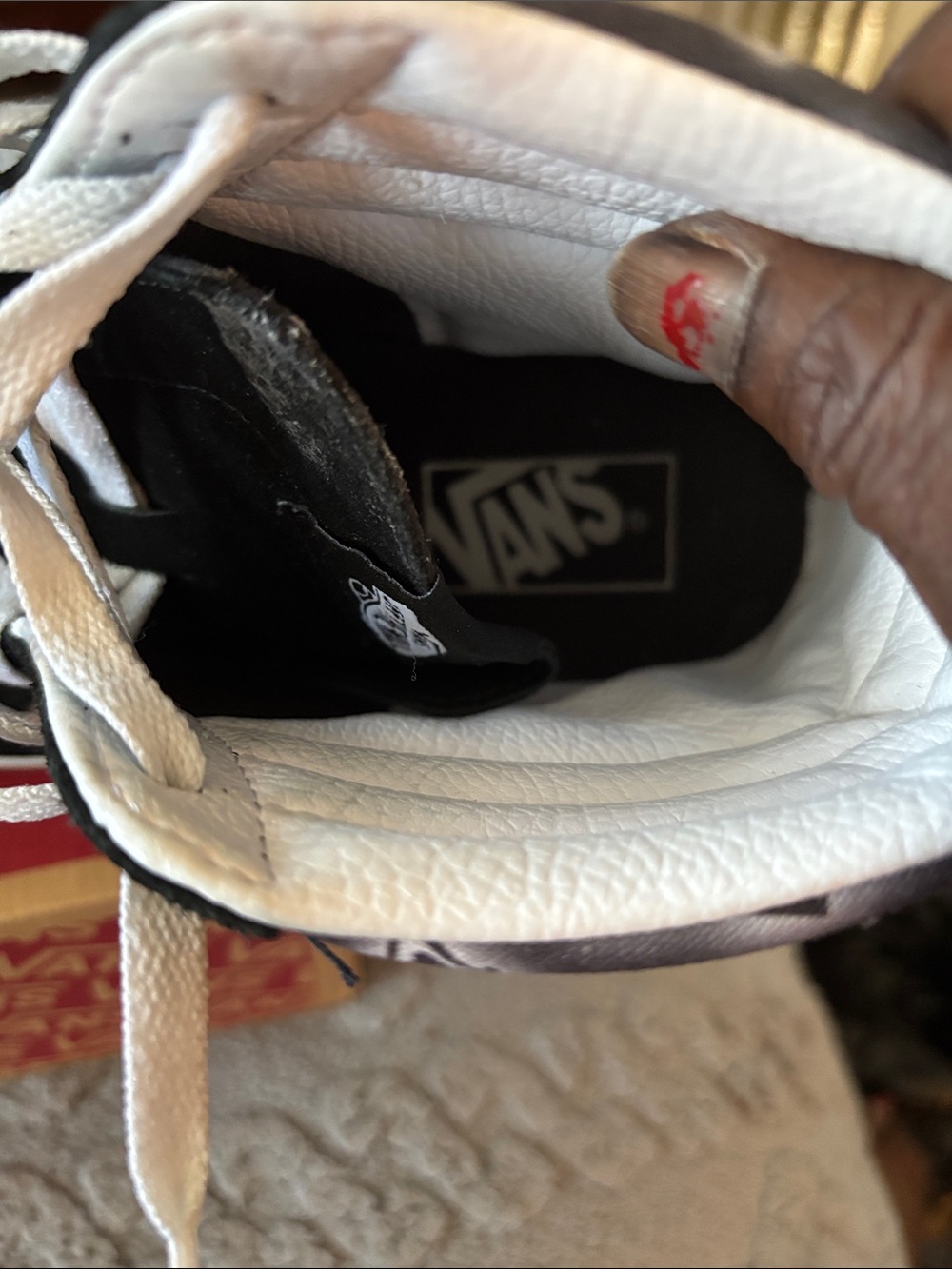 Vans Black and White High-Top Skate Sneakers - Picture 5 of 10
